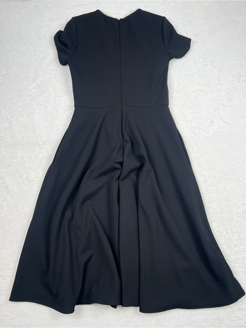 Gal Meets Glam Victoria Pearly Black Pearl Trim Midi Dress Size 4 NWOT - Picture 4 of 10